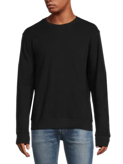 Saks Fifth Avenue Men's Waffle Knit Crewneck Sweatshirt In Black