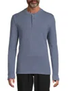 Saks Fifth Avenue Men's Waffle-knit Long Sleeve Henley Shirt In Multi