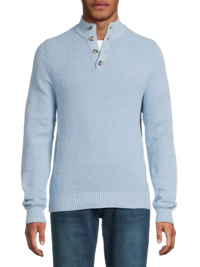 Saks Fifth Avenue Men's Waffle-knit Mock Turtleneck Sweater In Black