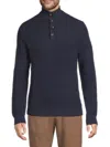 Saks Fifth Avenue Men's Waffle-knit Mock Turtleneck Sweater In Blue