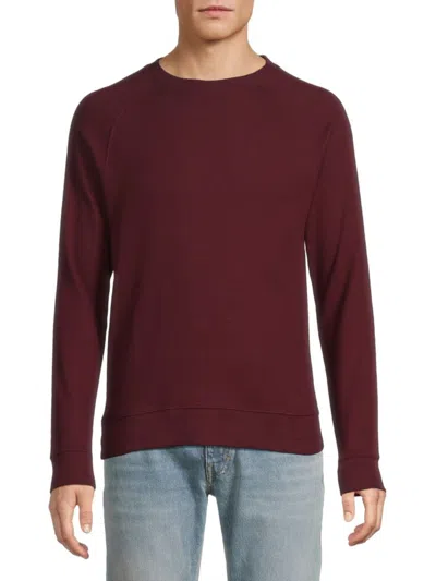 Saks Fifth Avenue Men's Waffle Knit Raglan Sleeve Sweatshirt In Wine