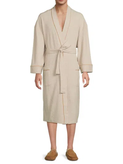 Saks Fifth Avenue Men's Waffle Knit Robe In Camel