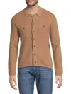 Saks Fifth Avenue Men's Waffle-knit Shirt In Brown