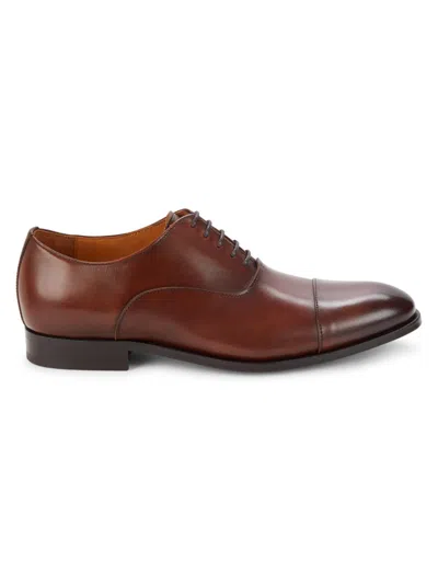 Saks Fifth Avenue Men's William Leather Oxfords In Brown