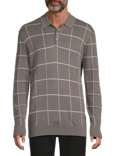Saks Fifth Avenue Men's Windowpane Polo Sweater