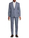 Saks Fifth Avenue Men's Windowpane Wool-blend Suit In Blue