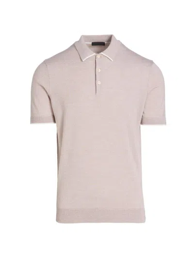 Saks Fifth Avenue Men's Wool Mouliné Polo Shirt In Neutral