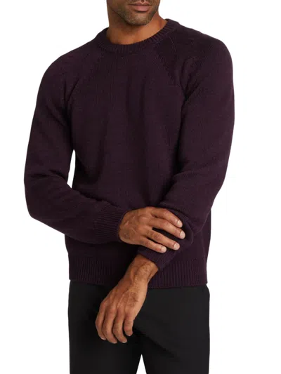 Saks Fifth Avenue Men's Wool Raglan-sleeve Sweater In Eggplant