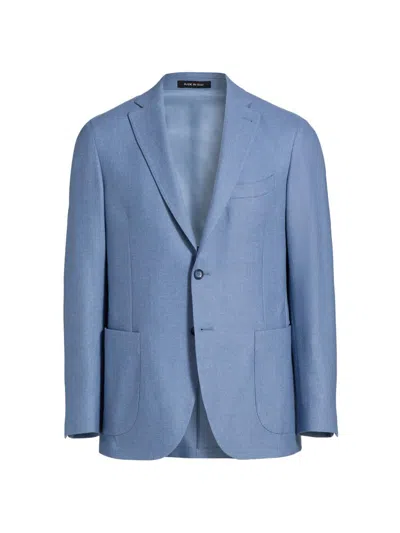 Saks Fifth Avenue Men's Wool-cotton Single-breasted Sport Coat In Blue