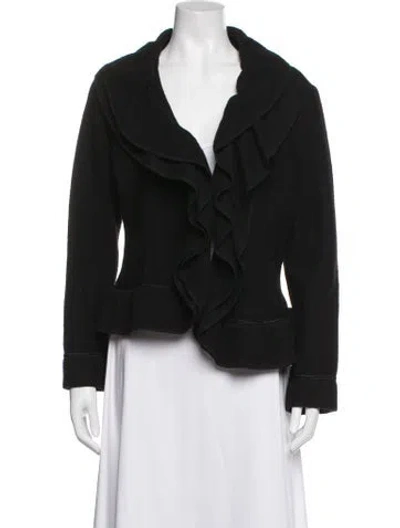 Pre-owned Saks Fifth Avenue Merino Wool Jacket In Black