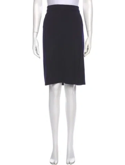 Pre-owned Saks Fifth Avenue Merino Wool Knee-length Skirt In Gray