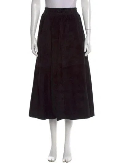 Pre-owned Saks Fifth Avenue Midi Length Skirt In Black