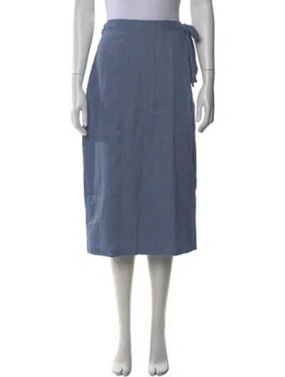 Pre-owned Saks Fifth Avenue Midi Length Skirt W/ Tags In Blue