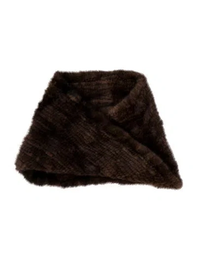 Pre-owned Saks Fifth Avenue Mink Snood In Brown