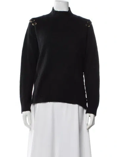 Pre-owned Saks Fifth Avenue Mock Neck Sweater In Black