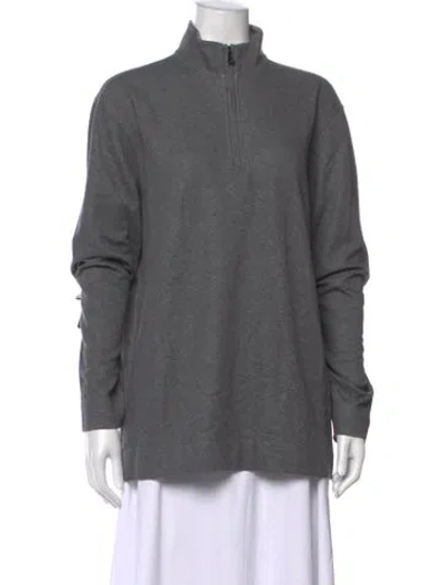Pre-owned Saks Fifth Avenue Mock Neck Sweater W/ Tags In Grey