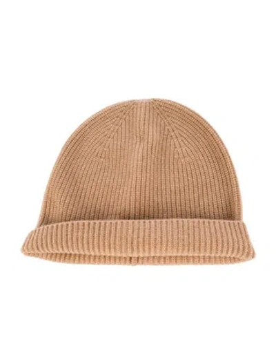 Pre-owned Saks Fifth Avenue Neutral Cashmere Beanie  W/tags In Neutrals