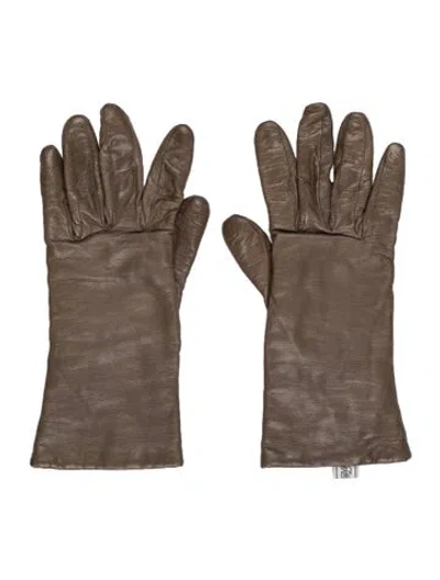 Pre-owned Saks Fifth Avenue Neutral Leather Gloves