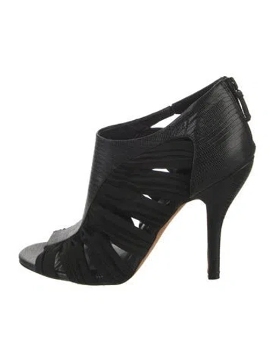 Pre-owned Saks Fifth Avenue Nylon Gladiator Sandals In Black