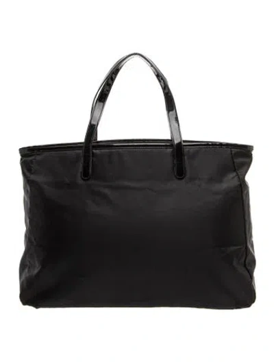 Pre-owned Saks Fifth Avenue Nylon Tote In Black
