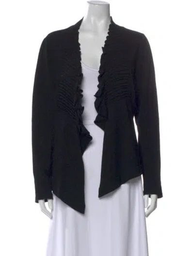 Pre-owned Saks Fifth Avenue Open Front Sweater In Black