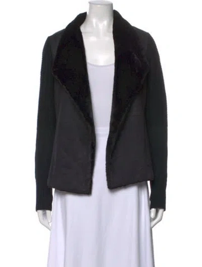 Pre-owned Saks Fifth Avenue Open Front Sweater In Black