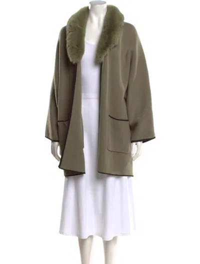 Pre-owned Saks Fifth Avenue Open Front Sweater In Green