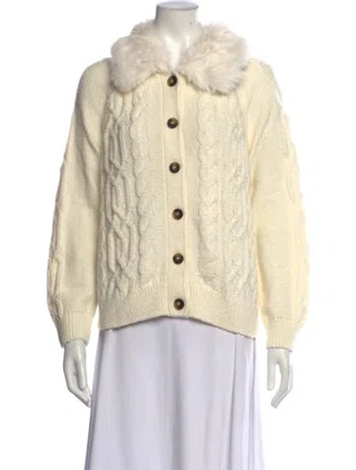 Pre-owned Saks Fifth Avenue Open Front Sweater W/ Tags In Neutrals