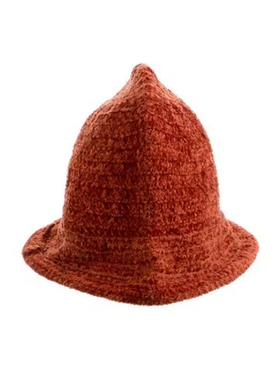 Pre-owned Saks Fifth Avenue Orange Acrylic Hat