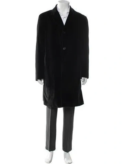 Pre-owned Saks Fifth Avenue Overcoat In Black