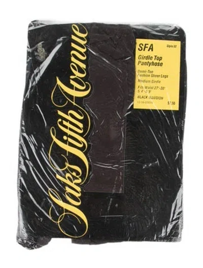 Pre-owned Saks Fifth Avenue Pantyhose W/tags W/tags In Black