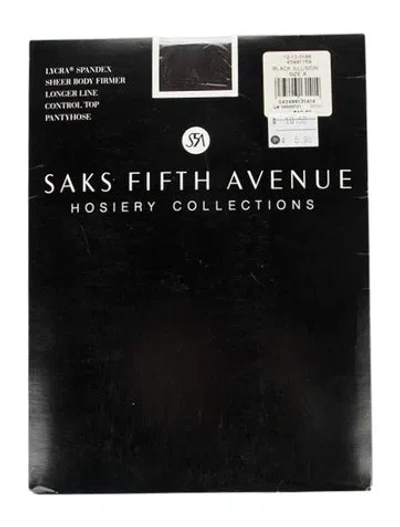 Pre-owned Saks Fifth Avenue Pantyhose W/tags W/tags In Black