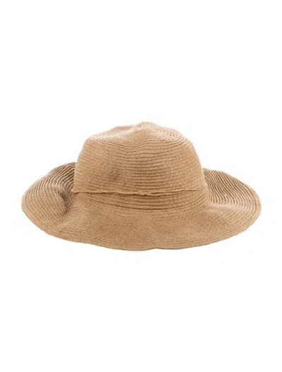 Pre-owned Saks Fifth Avenue Paper Baja Hat In Neutral