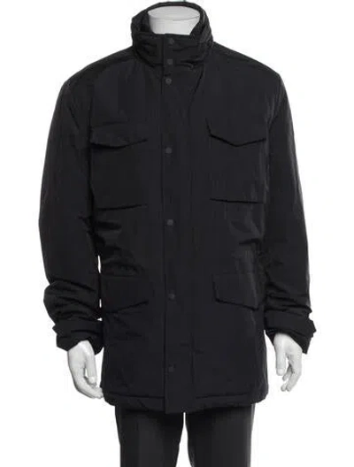 Pre-owned Saks Fifth Avenue Parka In Blue