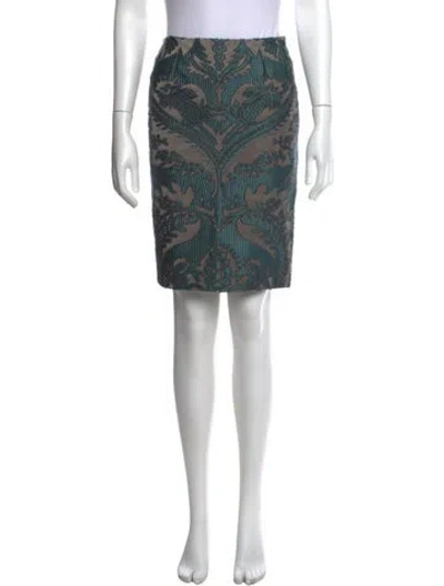 Pre-owned Saks Fifth Avenue Patterned Mini Skirt In Orange