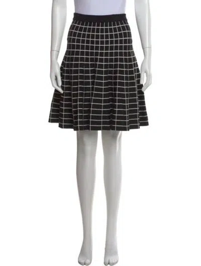 Pre-owned Saks Fifth Avenue Plaid Print Mini Skirt In Black