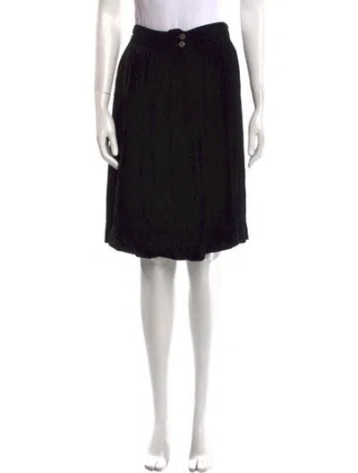 Pre-owned Saks Fifth Avenue Pleated Accents Knee-length Skirt In Black