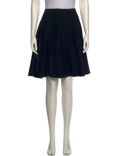 Pre-owned Saks Fifth Avenue Pleated Accents Knee-length Skirt In Black