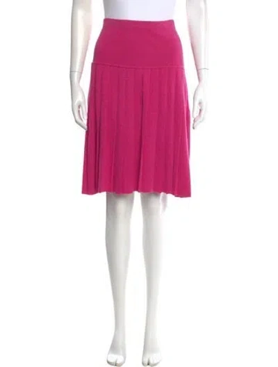 Pre-owned Saks Fifth Avenue Pleated Accents Knee-length Skirt In Pink