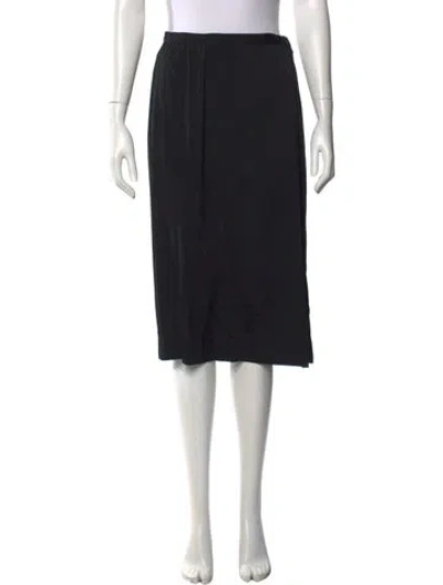 Pre-owned Saks Fifth Avenue Pleated Accents Midi Length Skirt In Black