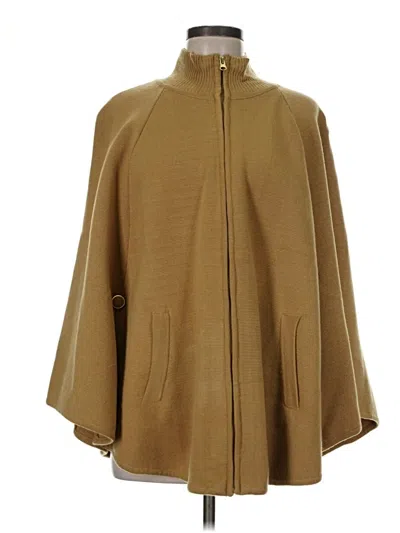 Pre-owned Saks Fifth Avenue Poncho In Tan