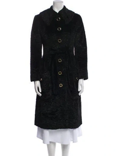 Pre-owned Saks Fifth Avenue Printed Coat In Black