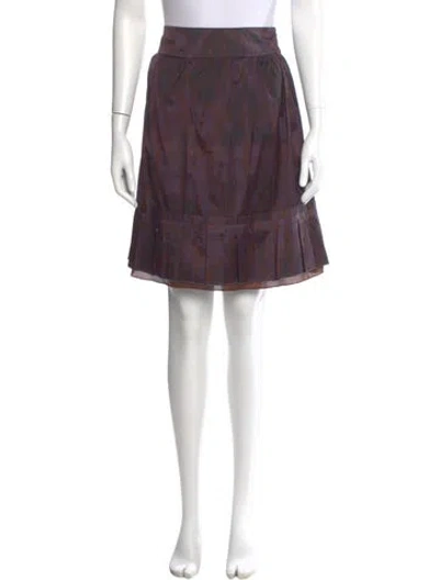 Pre-owned Saks Fifth Avenue Printed Knee-length Skirt In Purple