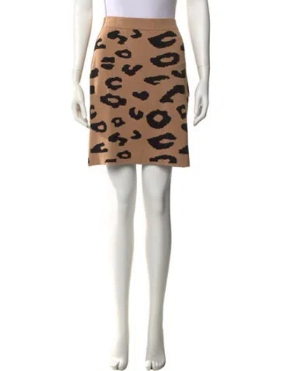 Pre-owned Saks Fifth Avenue Printed Mini Skirt In Neutral