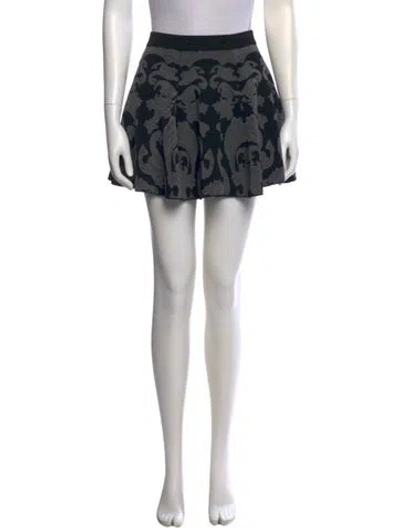 Pre-owned Saks Fifth Avenue Printed Mini Skirt W/ Tags In Black