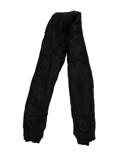 Pre-owned Saks Fifth Avenue Printed Scarf In Black