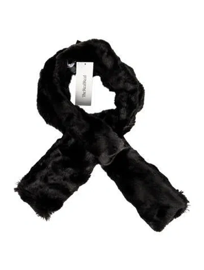 Pre-owned Saks Fifth Avenue Printed Scarf In Black