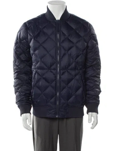 Pre-owned Saks Fifth Avenue Puffer Coat In Blue