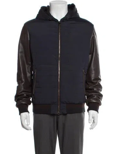Pre-owned Saks Fifth Avenue Puffer Coat In Gray