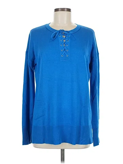 Pre-owned Saks Fifth Avenue Pullover Sweater In Blue